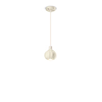 Lampadario Vintage Decò Afoxe' Alluminio Ceramica Crema 1 Luce E14