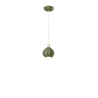Lampadario Vintage Decò Afoxe' Alluminio Ceramica Verde Salvia 1 Luce E14