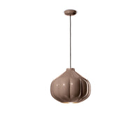 Lampadario Vintage Decò Afoxe' Ceramica Marrone Moka 1 Luce E27
