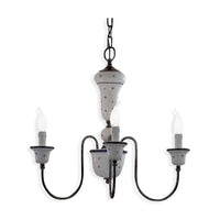 Lampadario Classico Sanremo Metallo E Ceramica Bianco Sfumato Argento 3 Luci E14