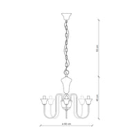 Lampadario Classico Sanremo Metallo E Ceramica Bianco Filo Blu 5 Luci E14