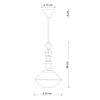 Sospensione Piccola Vintage Decò Lariat Ceramica Bianco Latte 1 Luce E27