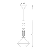 Sospensione Media Vintage Decò Lariat Ceramica Bianco Latte 1 Luce E27