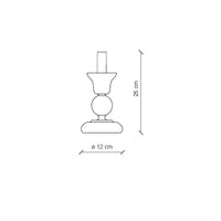 Lumetto Classico Sanremo Metallo E Ceramica Bianco Sfumato Argento 1 Luce E14