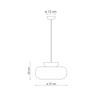 Sospensione Vintage Decò Maracana Vetro-Ceramica Bianco-Azzurro 1 Luce E27