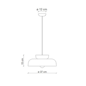 Sospensione Vintage Decò Maracana Ceramica-Vetro Moka-Grigio Sabbia 1 Luce E27