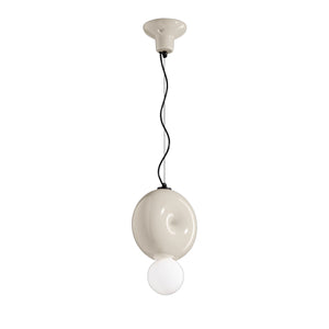 Sospensione Vintage Decò Bumbum 1 Elemento Ceramica Crema 1 Luce E27