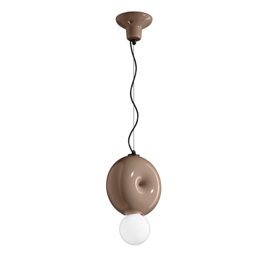 Sospensione Vintage Decò Bumbum 1 Elemento Ceramica Marrone Moka 1 Luce E27