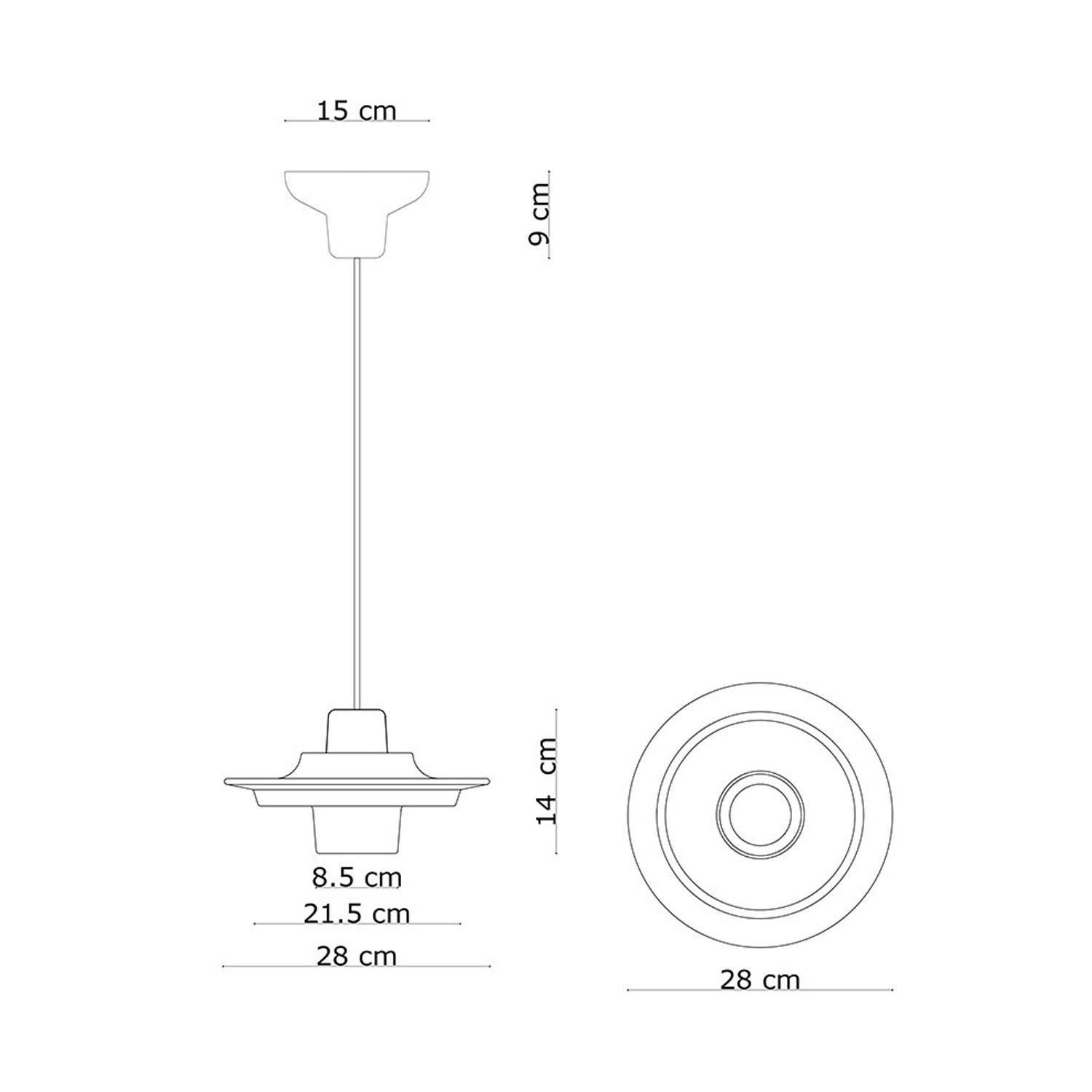 Sospensione Deco Voilà Ceramica Azzurro Crema 1 Luce E27