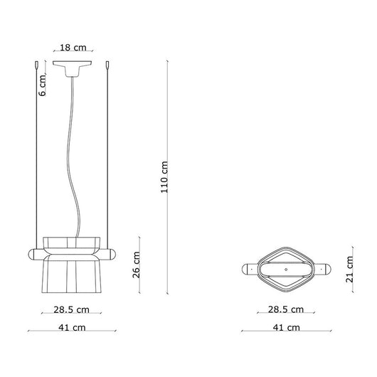 Sospensione Decò Yakitori Ceramica Crema Azzurro Metallo Giallo 1 Luce E27
