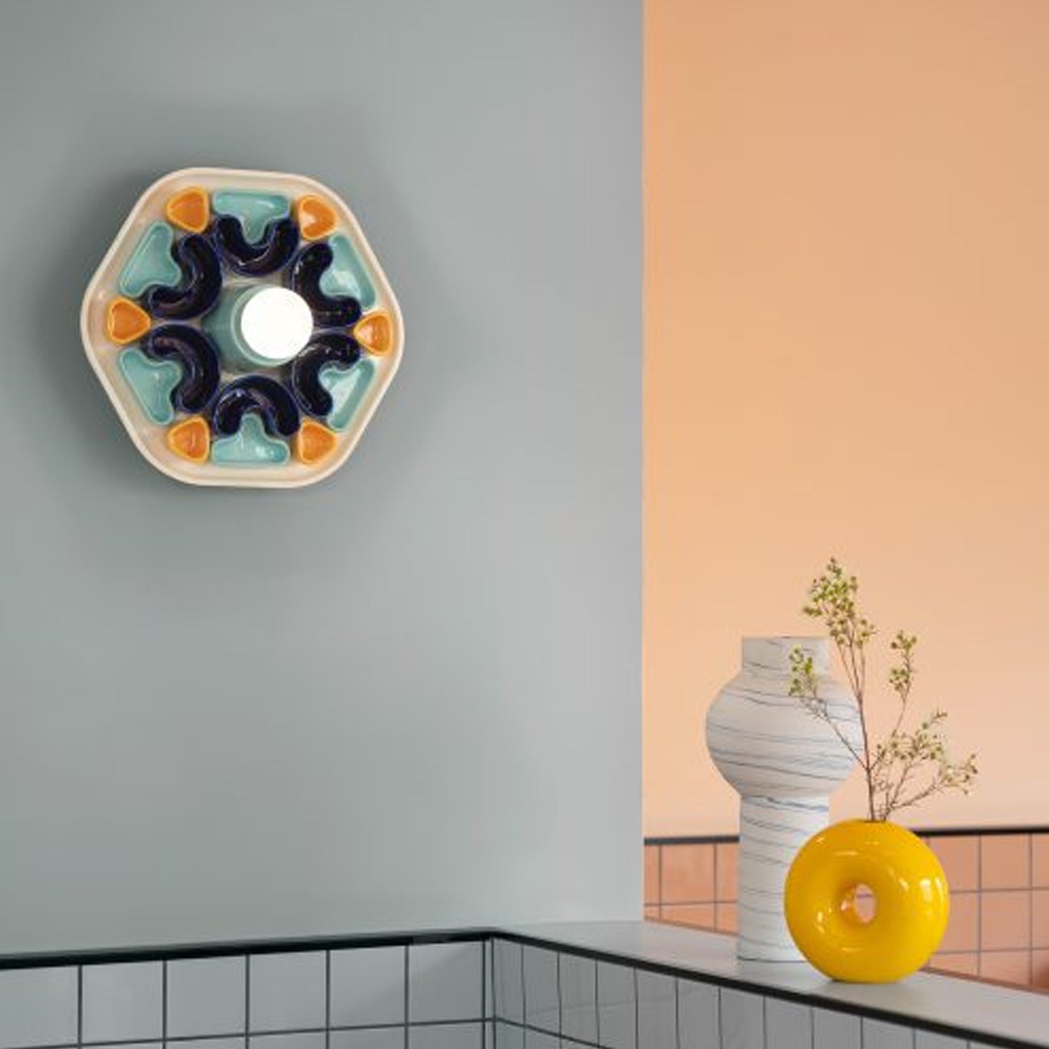 Applique Decò Phytia Ceramica Multicolor 1 Luce E27 C2801