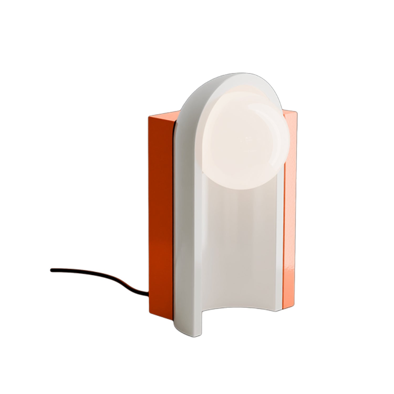 Lampada Da Scrivania Decò Cléo Ceramica Arancio Volpe E Crema 1 Luce E27