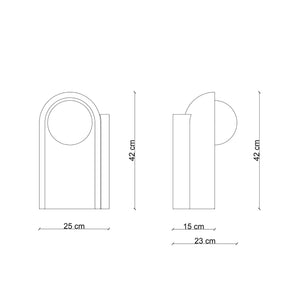 Lampada Da Scrivania Decò Cléo Ceramica Grigio Sabbia E Crema 1 Luce E27