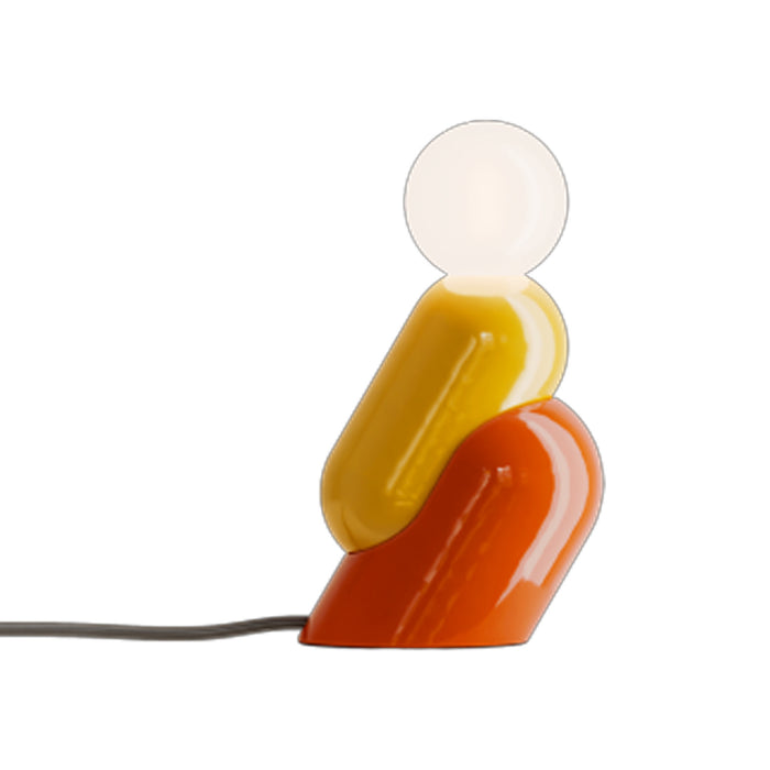 Lampada Da Scrivania Decò Tata Ceramica Giallo E Arancio Volpe 1 Luce E14