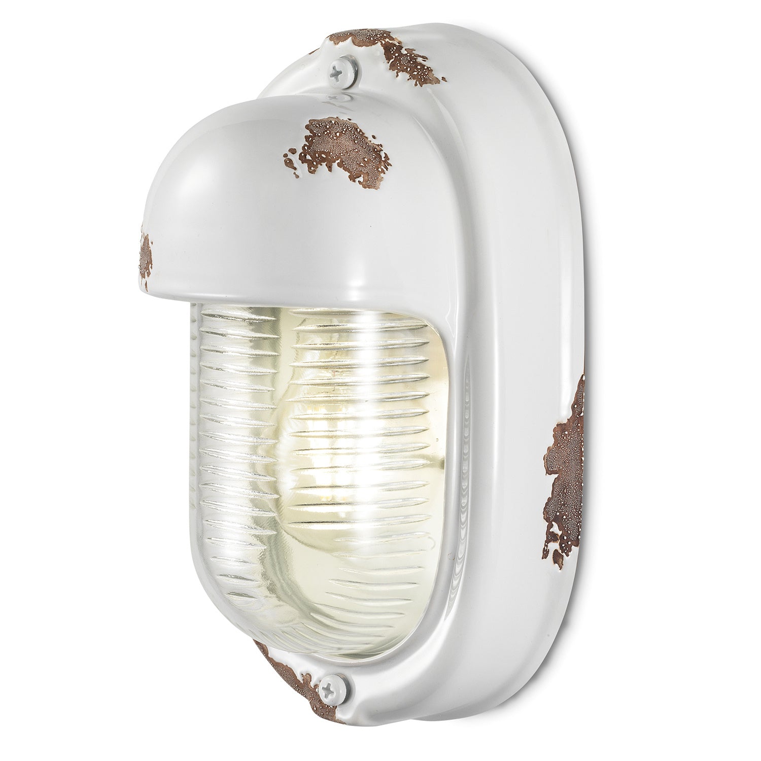 Applique Vintage Verticale Ceramica Bianca 1 Luce E27