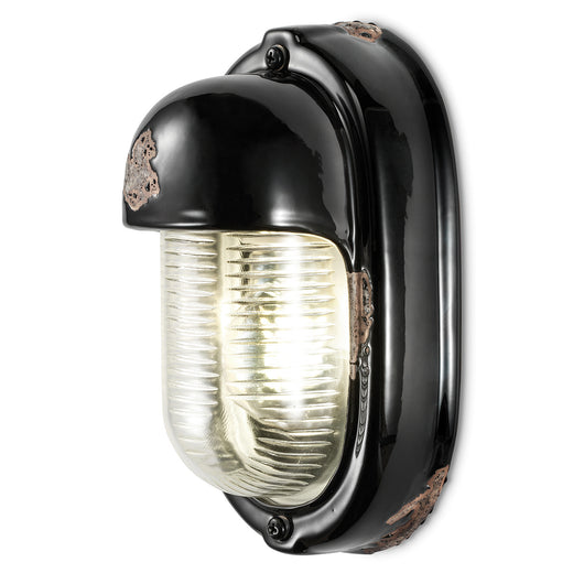 Applique Vintage Verticale Ceramica Nera 1 Luce E27