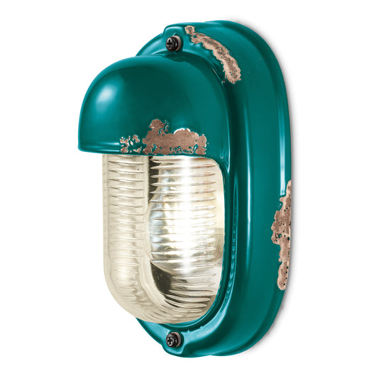 Applique Vintage Verticale Ceramica Verde 1 Luce E27