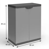 MONGARDI Armadio Basso in Resina con Ripiani 2 Ante, (Interno/Esterno) 68x40x85