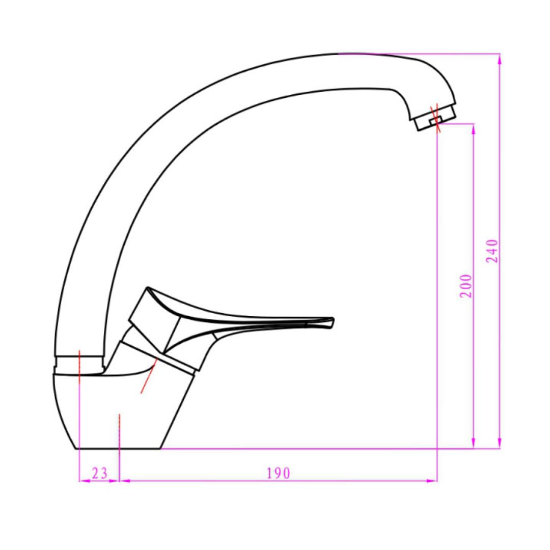 Miscelatore monoforo ottone per lavello cucina funny erogazione orientabile *** confezione 1