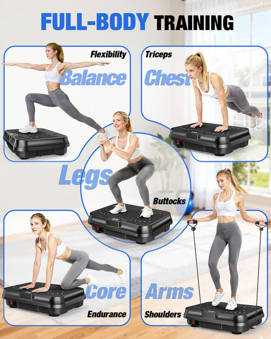 PIATTAFORMA VIBRANTE, RATTANTREE Potente piattaforma vibrante muscolare per bodybuilding e scultura con telecomando e cordino