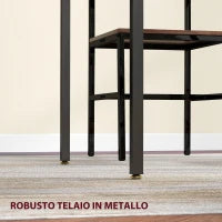 Tavolo da Pranzo a Ribalta stile Industriale per 2-4 Persone in Legno e Metallo, 120x79x79 cm, Marrone Rustico