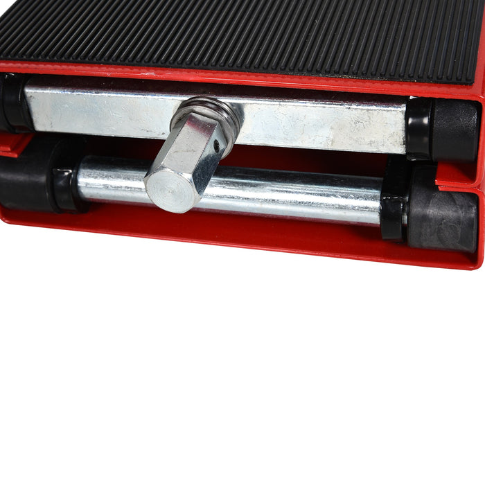 Easycomfort DURHAND Cavalletto Alzamoto, Sollevatore per Moto in Acciaio Rosso e Nero, Pieghevole e Antiscivolo 41.5 x 23.5 x 10-37cm