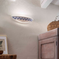 Applique Classica Trieste Bianco Decorato Filo Marrone 2 Luci E14