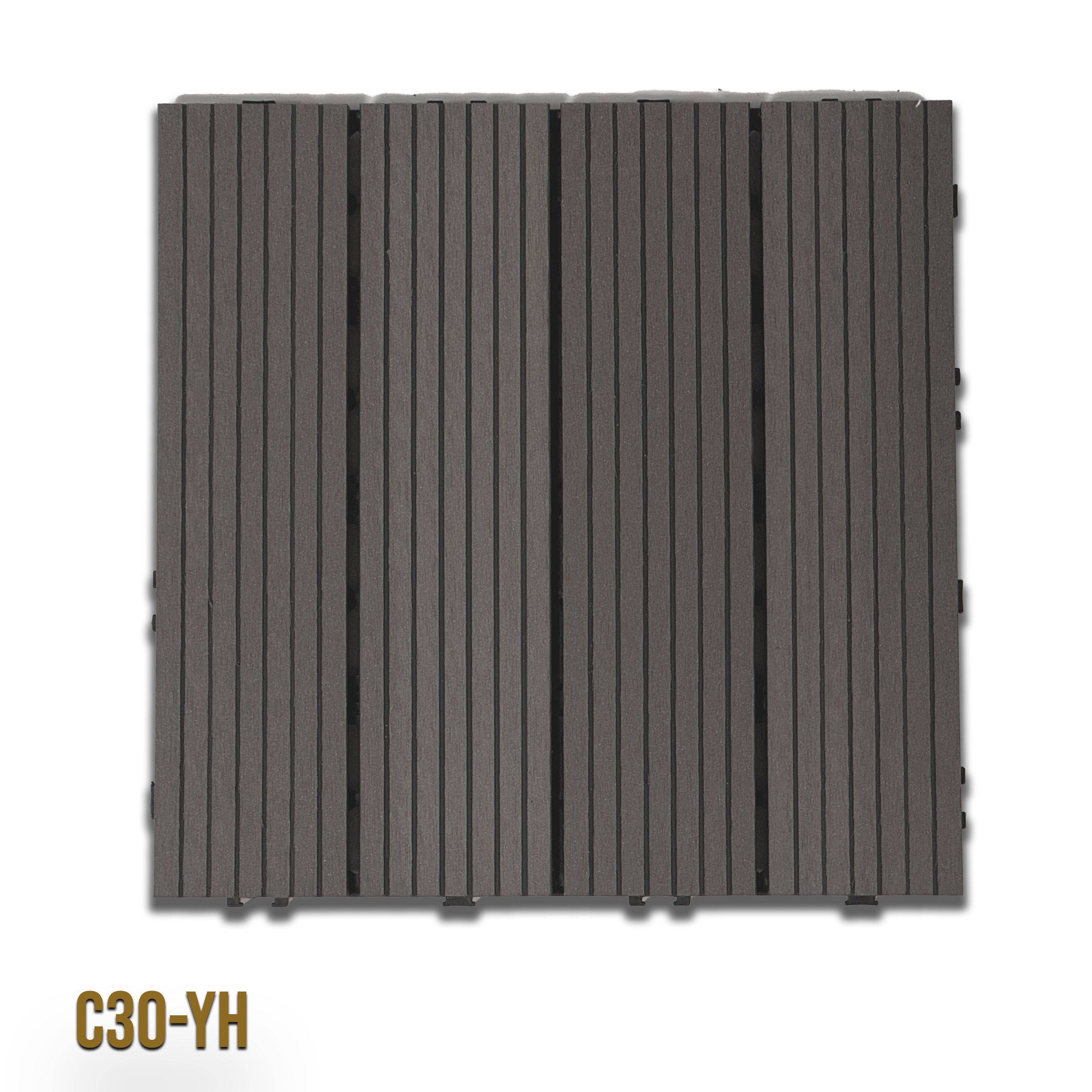 1mq (11 pezzi) di Pavimento Quadrotte in decking WPC da esterno 30X30cm (sp.2cm) inclusa struttura CLICK - C30-YH