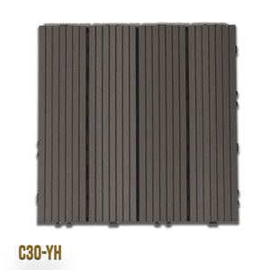 1mq (11 pezzi) di Pavimento Quadrotte in decking WPC da esterno 30X30cm (sp.2cm) inclusa struttura CLICK - C30-YH