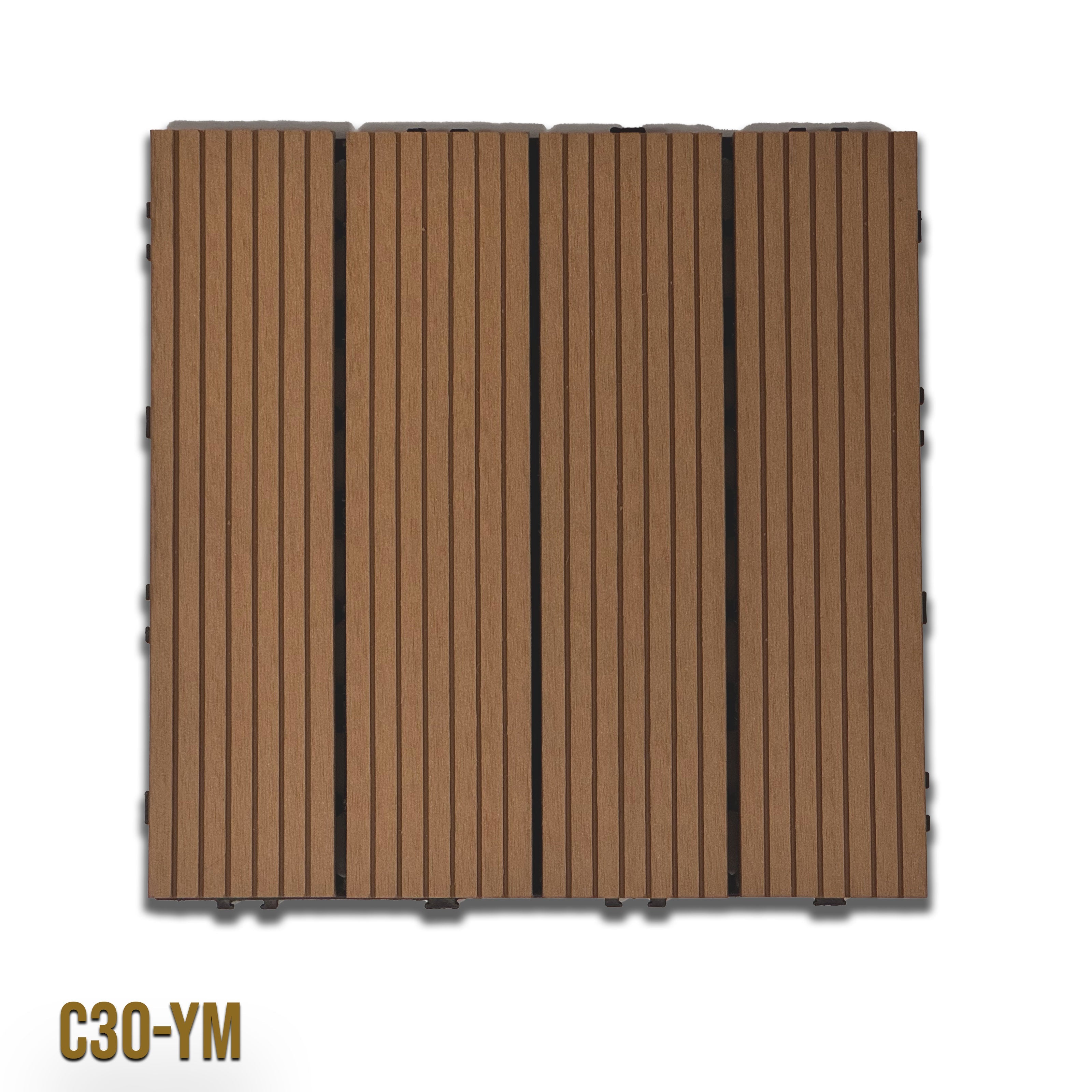 1mq (11 pezzi) di Pavimento Quadrotte in decking WPC da esterno 30X30cm (sp.2cm) inclusa struttura CLICK - C30-YM