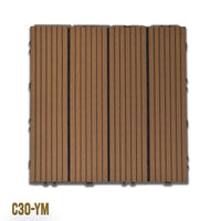 1mq (11 pezzi) di Pavimento Quadrotte in decking WPC da esterno 30X30cm (sp.2cm) inclusa struttura CLICK - C30-YM