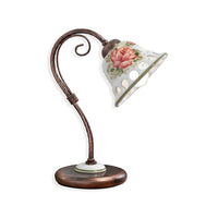 Lumetto Classico Napoli Metallo E Ceramica Nero Sfumato Rame 1 Luce E14