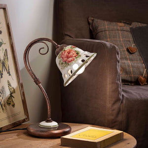 Lumetto Classico Napoli Metallo E Ceramica Nero Sfumato Rame 1 Luce E14