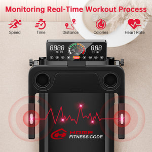 TAPIS ROULANT ELETTRICO COMPATTO PIEGHEVOLE PER LA CASA CON DISPLAY LED E DUE PORTABICCHIERI