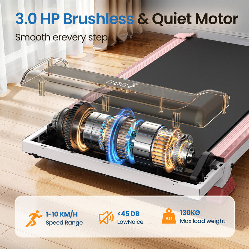 Tapis roulant elettrico con inclinazione, tappetino da passeggio 1-10 km/h con telecomando, per casa e ufficio, 3,0 HP, portata 130 kg