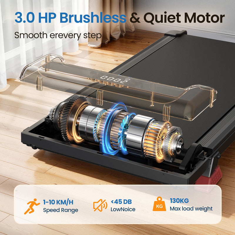Tapis roulant elettrico con inclinazione, tappetino da passeggio 1-10 km/h con telecomando, per casa e ufficio, 3,0 HP, portata 130 kg