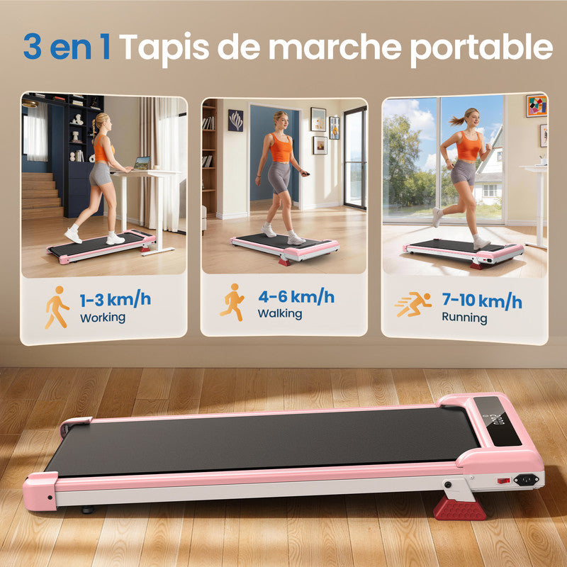 Tapis roulant elettrico con inclinazione, tappetino da passeggio 1-10 km/h con telecomando, per casa e ufficio, 3,0 HP, portata 130 kg