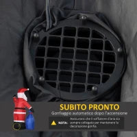 Babbo Natale Gonfiabile con Luci LED Bianche e Gonfiatore Incluso, 146x77x238 cm