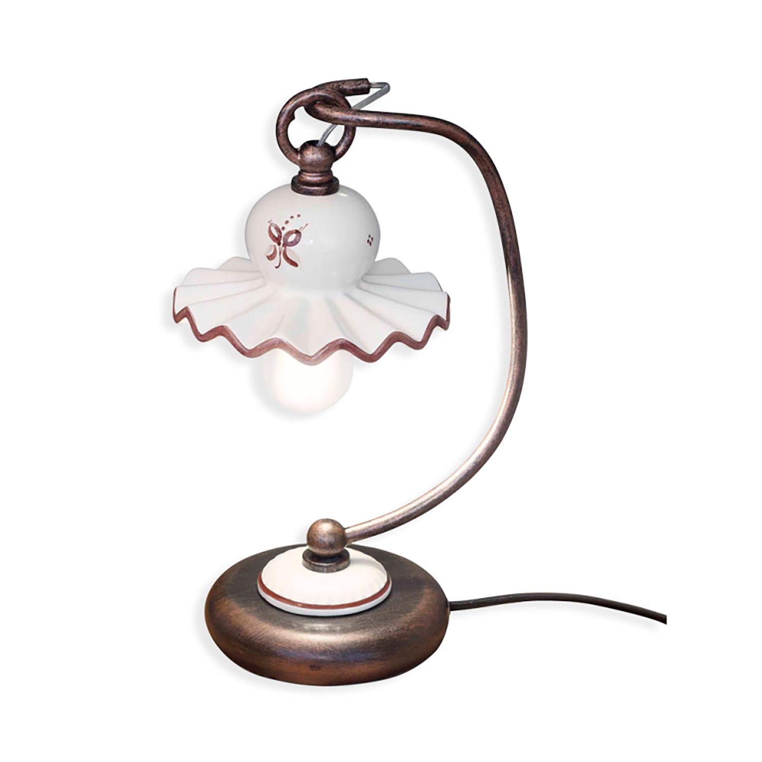 Lumetto Classico Roma Metallo E Ceramica Nero Sfumato Rame 1 Luce E14