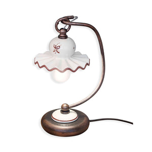 Lumetto Classico Roma Metallo E Ceramica Nero Sfumato Rame 1 Luce E14