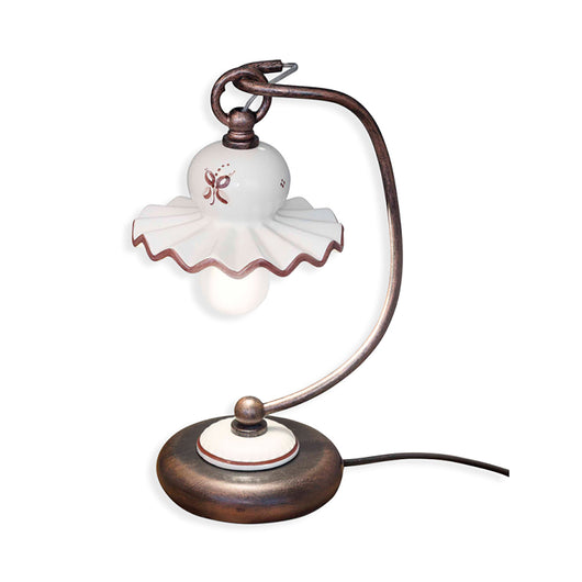 Lumetto Classico Roma Metallo E Ceramica Nero Sfumato Rame 1 Luce E14