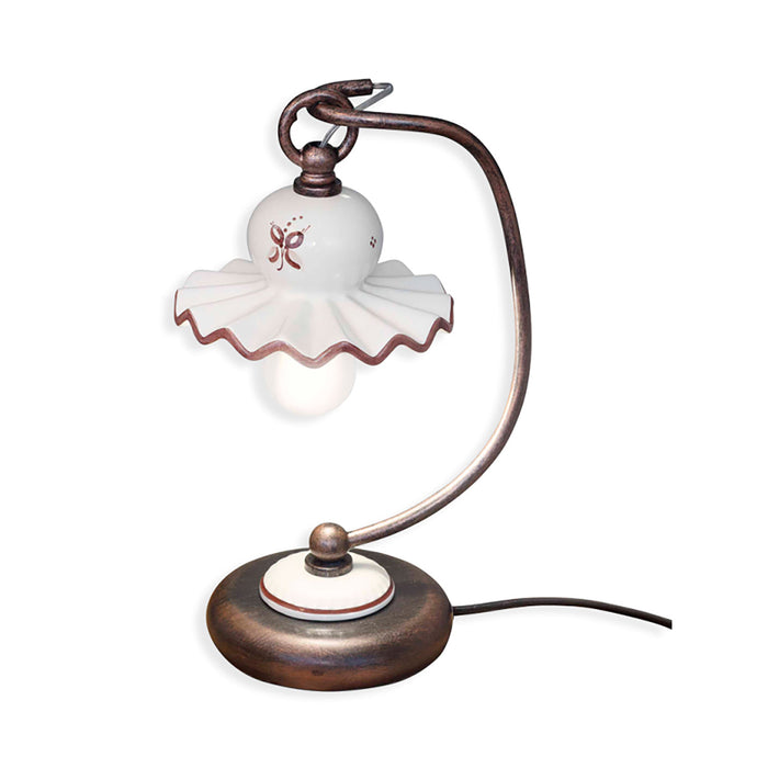 Lumetto Classico Roma Metallo E Ceramica Nero Sfumato Rame 1 Luce E14