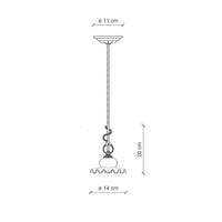 Lampadario Classico Roma Metallo E Ceramica Nero Sfumato Rame 1 Luce E14