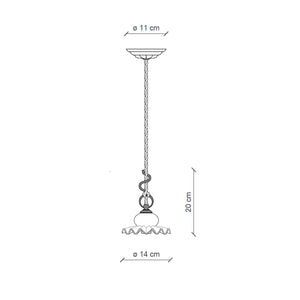 Lampadario Classico Roma Metallo E Ceramica Nero Sfumato Rame 1 Luce E14