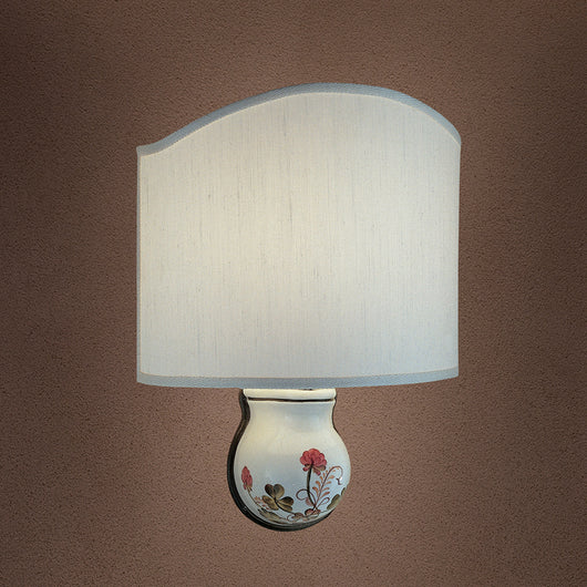 Applique Classica Trieste Bianco Decorato Filo Verde 1 Luce E14