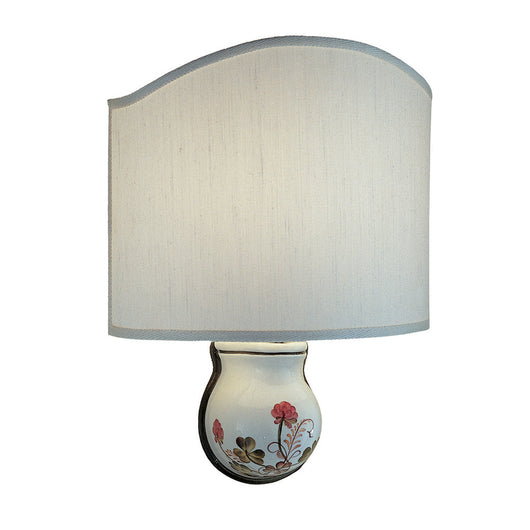 Applique Classica Trieste Bianco Decorato Filo Verde 1 Luce E14