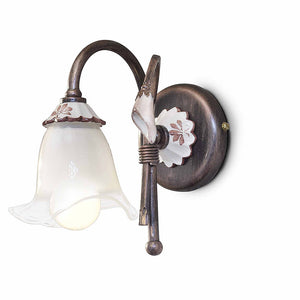 Applique Classica Vicenza Metallo E Ceramica Nero Sfumato Rame 1 Luce E14