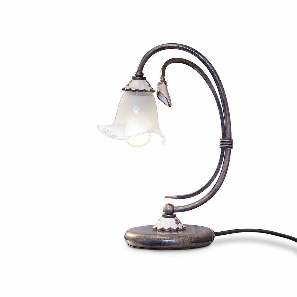 Lumetto Classico Vicenza Metallo E Ceramica Nero Sfumato Rame 1 Luce E14