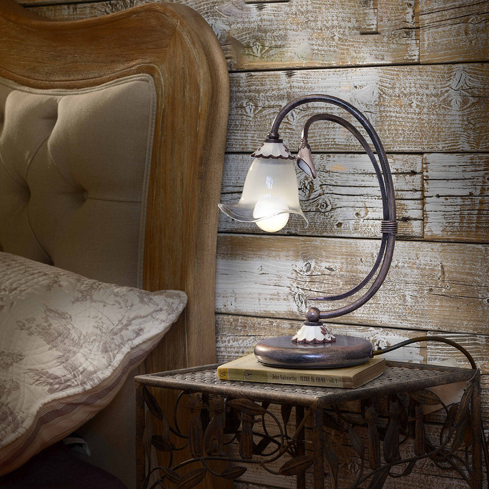 Lumetto Classico Vicenza Metallo E Ceramica Nero Sfumato Rame 1 Luce E14