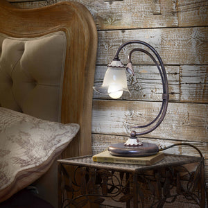 Lumetto Classico Vicenza Metallo E Ceramica Nero Sfumato Rame 1 Luce E14